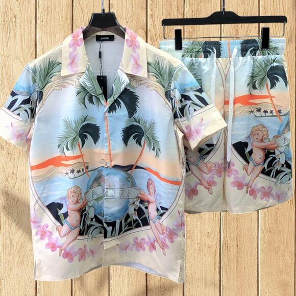 Amiri Classic Men's Short Sleeve Shorts Set - Picture 1 of 6